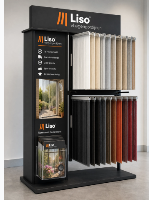 Liso retail display met verschillende vliegengordijnen